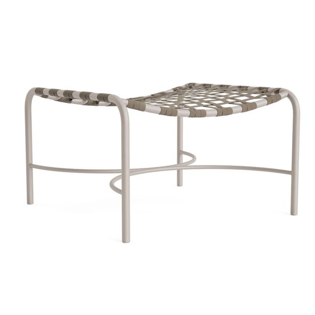 Brown Jordan Kantan Aluminum Suncloth Ottoman, Dove frame with Mica fabric For Sale - Image 12 of 12