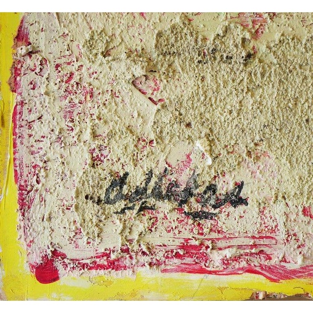20th Century Warm-Toned Abstract Modern Village by the Ocean With Boats Landscape by David Adickes For Sale - Image 14 of 14