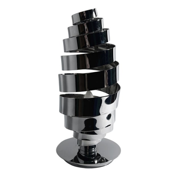 Vintage Space Age Chrome Table Lamp, 1970s For Sale