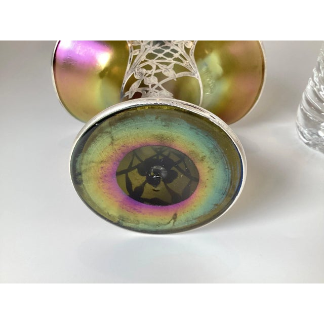 Art Nouveau Remarkable Loetz Sintering Silver Overlay Basket For Sale - Image 3 of 12