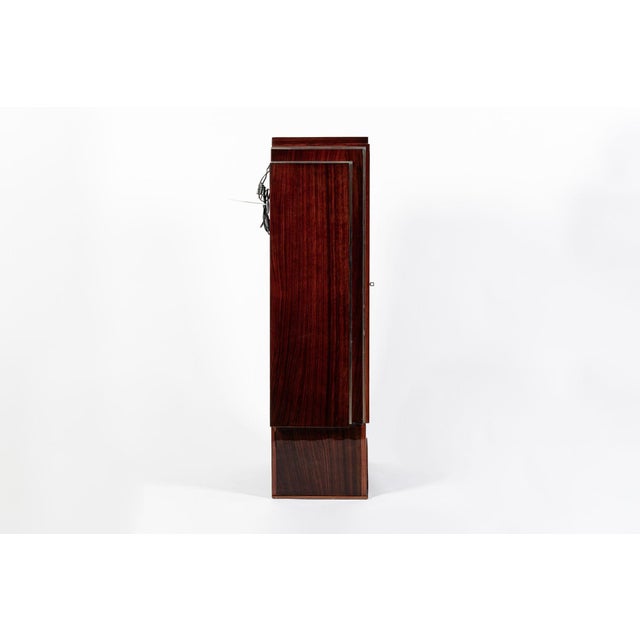 Antique French Art Deco Rosewood and Glass Vitrine Display Cabinet 1930s For Sale - Image 10 of 12