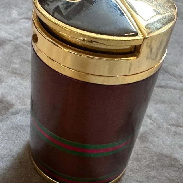 1980s Modern Brass and Lacquer Table Lighter by Gucci For Sale - Image 11 of 12