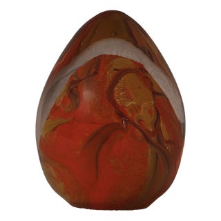 Mid-Century Modern Orange Murano Art Glass Egg, Italy, 1980s For Sale