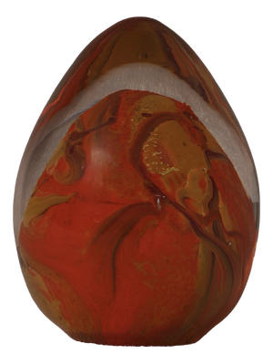 Mid-Century Modern Orange Murano Art Glass Egg, Italy, 1980s