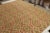 Rug & Kilim 1950s Vintage Spanish Needlepoint Rug in Green Red and Yellow Geometric Pattern For Sale - Image 4 of 8