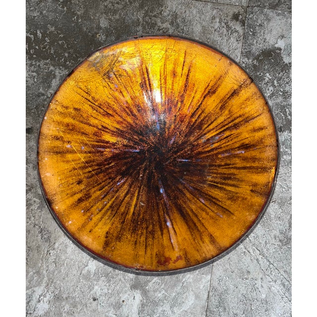 1960s 1960s Mid-Century Drip Glaze Pattern Cloisonné Bowl For Sale - Image 5 of 6