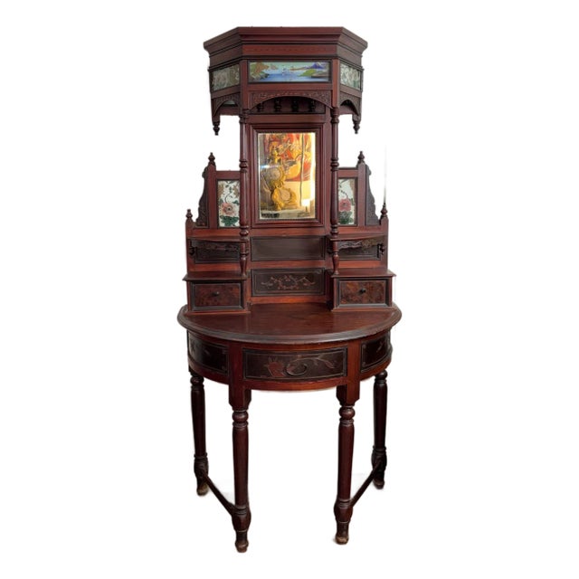 19th Century Aesthetic Vanity or Entry Table With Anglo Japanese and Orientalist Motifs For Sale - Image 4 of 15