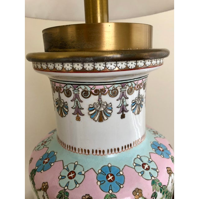 White 1970s Pastel-Painted + Colorful Characters Ceramic Lamp For Sale - Image 8 of 12