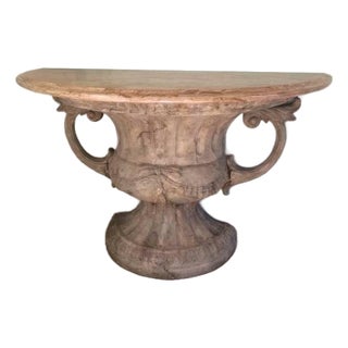 1980s Marble Console Hall Entry Table Greek Roman Classical Antiquity For Sale