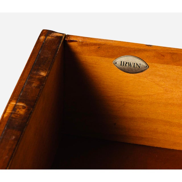Brown 1920s Robert W. Irwin Neoclassical Mahogany Three-Drawer Chest, Grand Rapids For Sale - Image 8 of 9