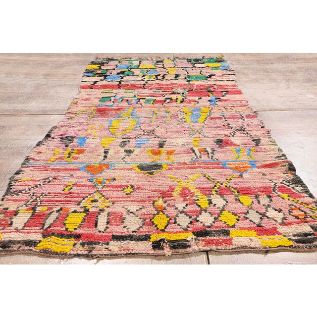 Vintage Boujad Boucherouite Moroccan Rug, 03'07 X 08'06 For Sale - Image 9 of 10