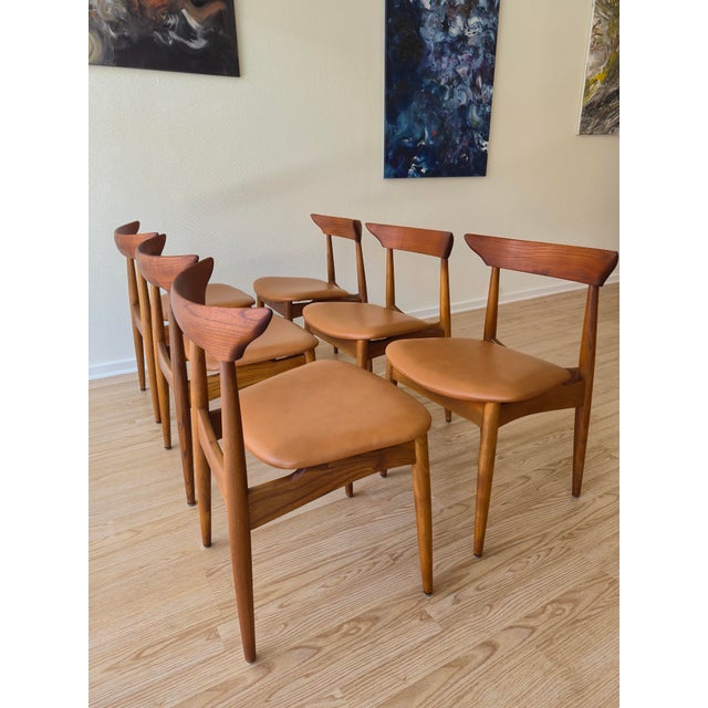 Arne Wahl Iversen Elm Chairs by Arne Wahl Iversen, 1960s, Set of 6 For Sale - Image 4 of 9