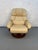 Beige Mid 20th Century Leather Reclining Lounge Chair & Ottoman For Sale - Image 8 of 12