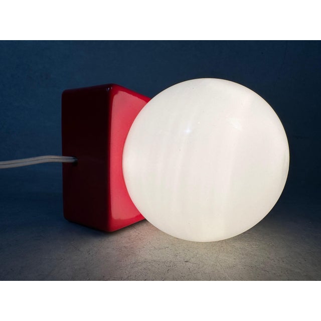 Vintage Table or Wall Lamp in Porcelain and Opaline Glass, 1980s For Sale - Image 4 of 9