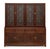 Chinese Rosewood China Cabinet, the top half with four glass paneled doors and carved geometric rosewood design above four...