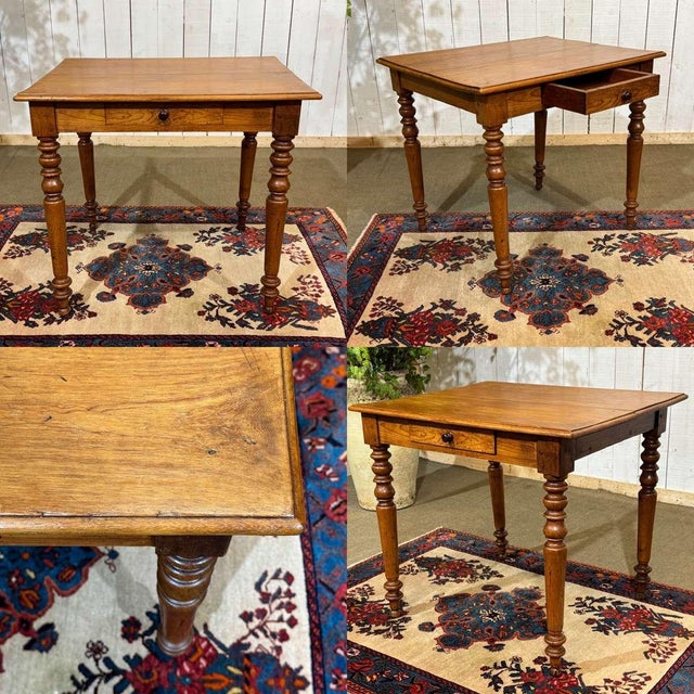 Early 20th century fir and poplar desk - L=82cm W=67cm H=72cm