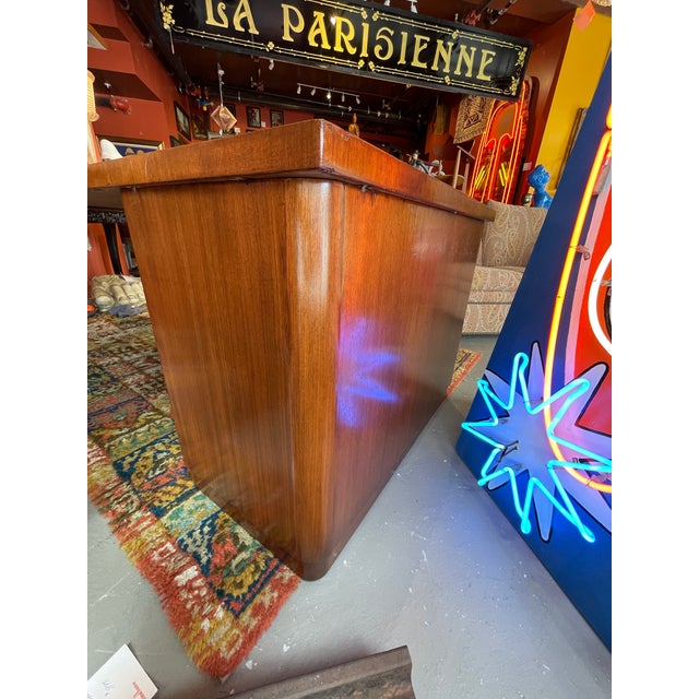 French Geometric Art Deco Rose Wood and Chrome Executive Desk W/ Bookshelves For Sale - Image 15 of 17