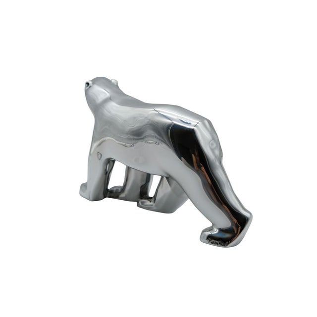 Silver Silver Resin Pompon Bear from Richard Orlinski For Sale - Image 8 of 10