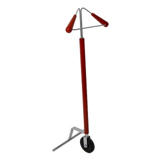 Italian Coat Rack with Wheel, 1980s For Sale