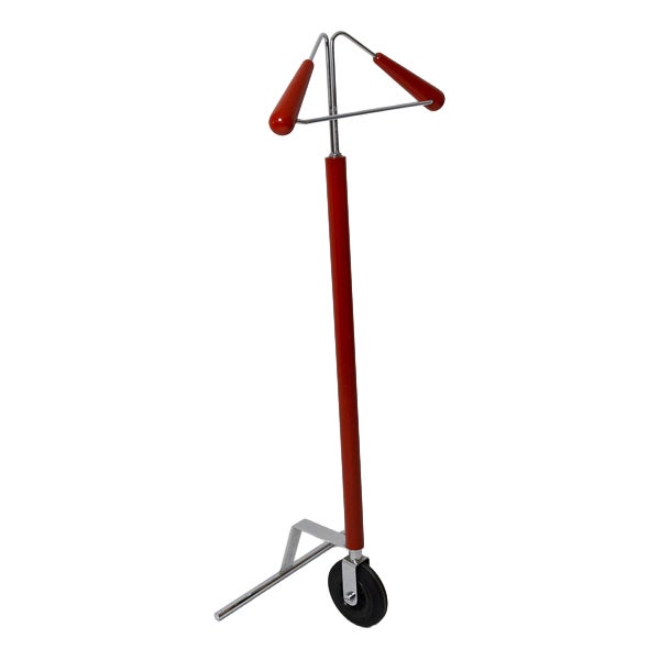 Italian Coat Rack with Wheel, 1980s For Sale