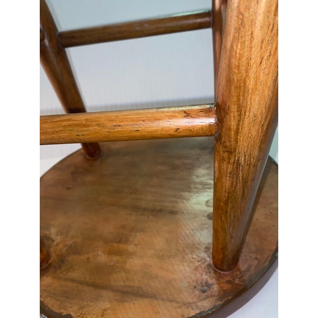 Vintage "Modern Design Stool,rustic , Minimalist Artisan-Crafted Wooden Stool. A Simple Wooden Stool With Tapered Legs and a Round Seat. For Sale - Image 9 of 12