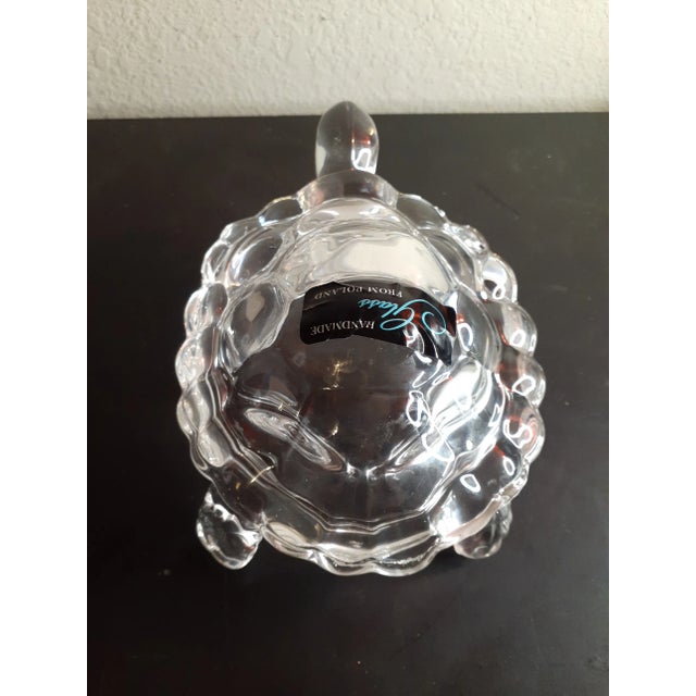 This is a GORGEOUS Clear Art Glass 8" Turtle Figurine Made in Poland. Procured at auction BOX 12