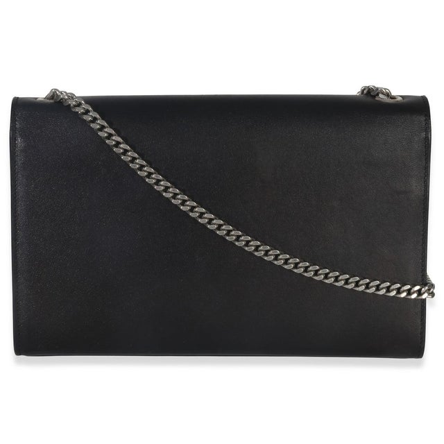 Yves Saint Laurent Black Smooth Calfskin Studded Heart Medium Kate Chain Bag For Sale - Image 4 of 9