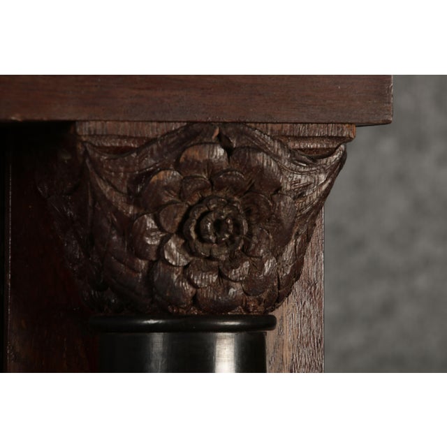 Black Early Baroque Dutch Renaissance Cabinet with 3 Column Iron Lock, 1700s For Sale - Image 8 of 18