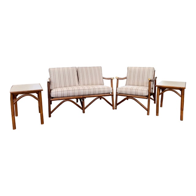 Vintage Vogue Raton Sofa Set With Chairs and Side Tables – Excellent Condition For Sale