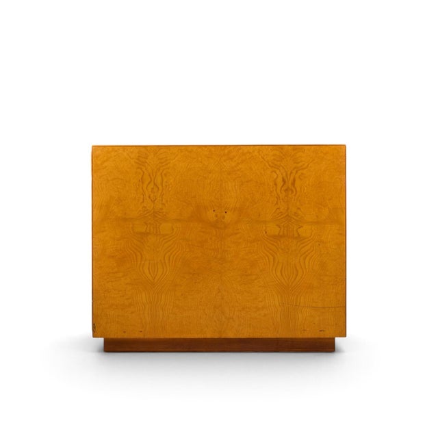 John Widdicomb John Widdicomb Mid Century Burlwood and Brass Campaign Executive Desk For Sale - Image 4 of 11