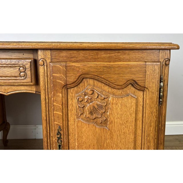 Vintage French Louis XIV Style Carved Oak 8-Drawer Sideboard For Sale - Image 12 of 18