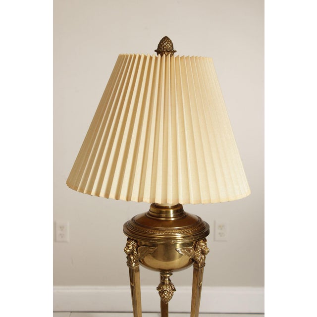 Neoclassical Empire Style Vintage Brass Table Lamp For Sale - Image 3 of 12