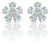 Classic Aquamarine Stud Earrings • Flower Cluster Blossom Earrings • March Birthstone Studs • a Pair For Sale