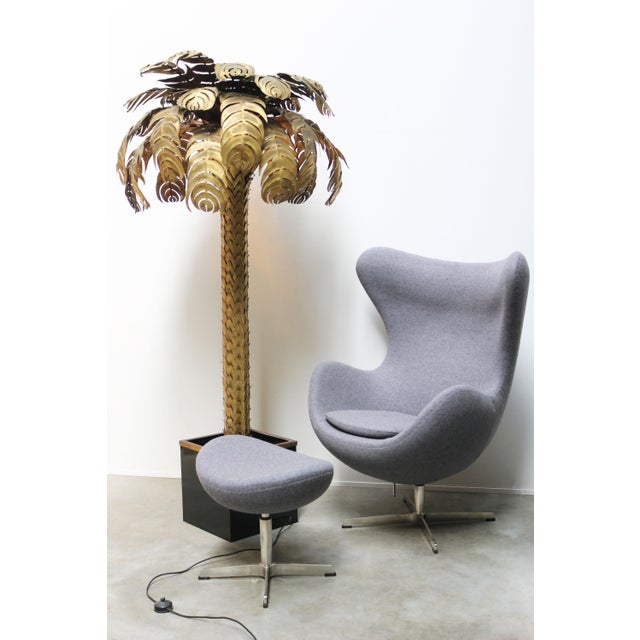 Black Large Vintage Palm Floor Lamp by Christian Techoueyres for Maison Jansen, 1970 For Sale - Image 8 of 17