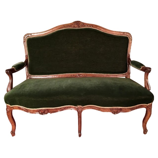 19th Century Louis XV Sofa in Walnut, 1890s For Sale