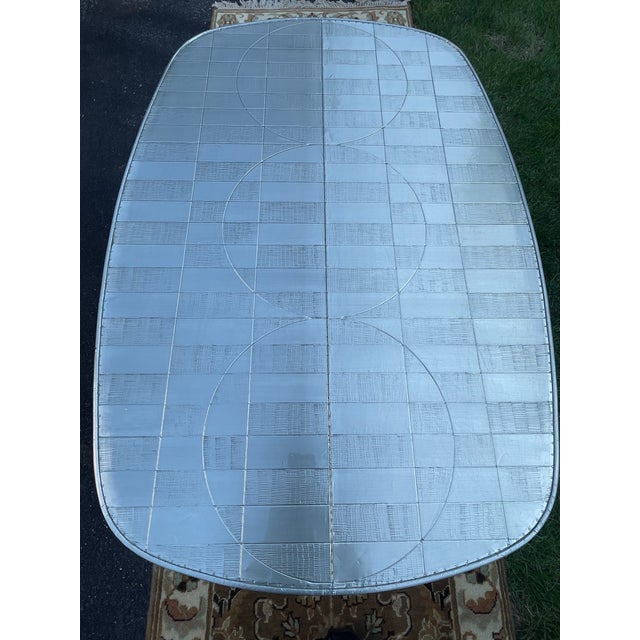 Metal Jonathan Adler Talitha Starburst Nickel-Plated Oval Cocktail Coffee Table For Sale - Image 7 of 12