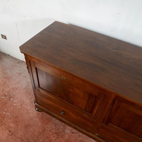 Brown Sideboard with Drop-Leaf Doors For Sale - Image 8 of 18