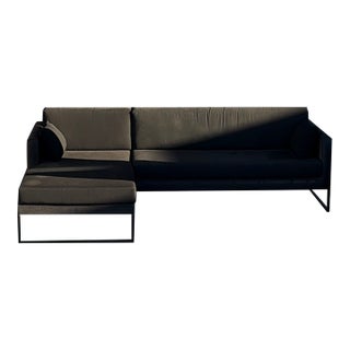 Crate & Barrel Dune Black Sectional Sofa For Sale