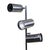 A 1970's Koch and Lowy German modern three light chrome cylinder floor lamp. The cylinders are stamped are stamped "OMI,"...