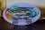 Fused glass bowl by Christie Moody of Blue Heron Glass, Charleston, South Carolina, circa 1990s. Featuring an iridescent...