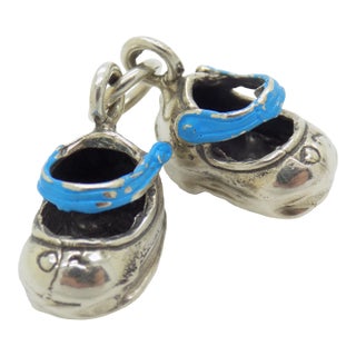 Vintage Italian Handmade Genuine Silver Baby Boy Shows Charm / Pendant For Sale