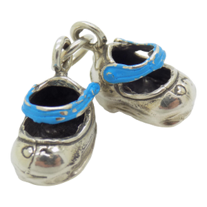 Vintage Italian Handmade Genuine Silver Baby Boy Shows Charm / Pendant