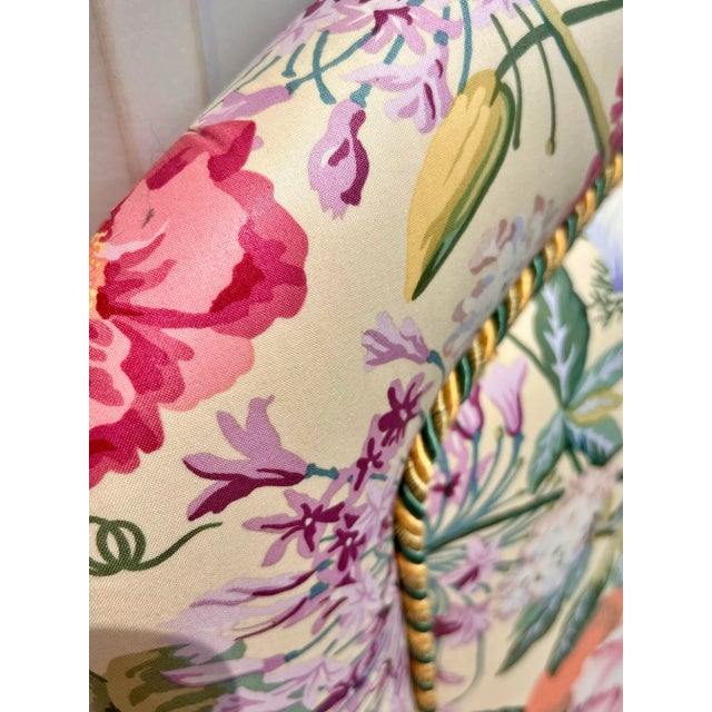 Hollywood Regency Floral Chintz Upholstered Twin Headboards- a Pair For Sale - Image 3 of 11