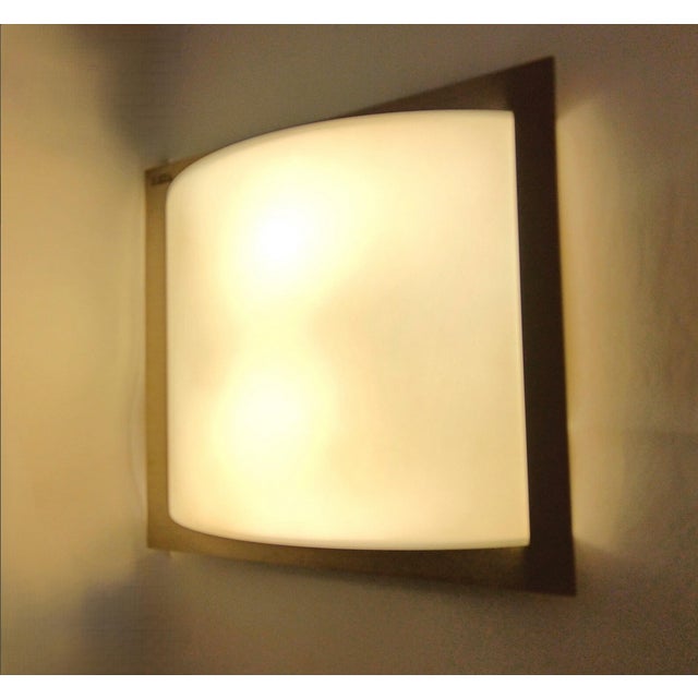 Mid-Century Modern Minimalist Architectural Murano Opaline Glass Wall Light, Ruggiu-Italy, 1990s For Sale - Image 9 of 11
