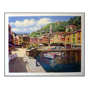 S. Sam Park "Harbor at Portofino" 2003 Sold Out Unframed on Canvas Signed