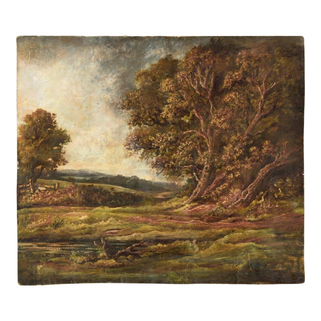 Late 1800s Naturalist Country Scene in Gouache on Paper For Sale