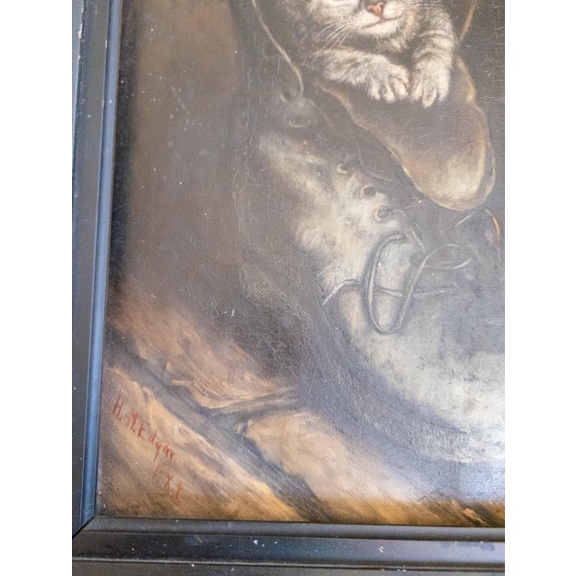 19th or 20th Century Folk Art Painting of Puss in Boots, Signed For Sale - Image 11 of 16
