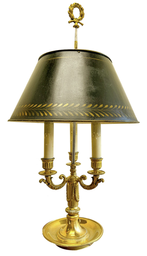 Neoclassical French Bronze Bouilotte Lamp, 1940s