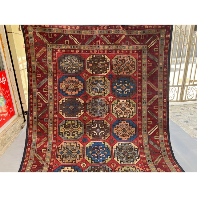 Vintage Caucasian Soumak Flatweave Medallion Rug - 10'7" X 5'3" For Sale - Image 11 of 15