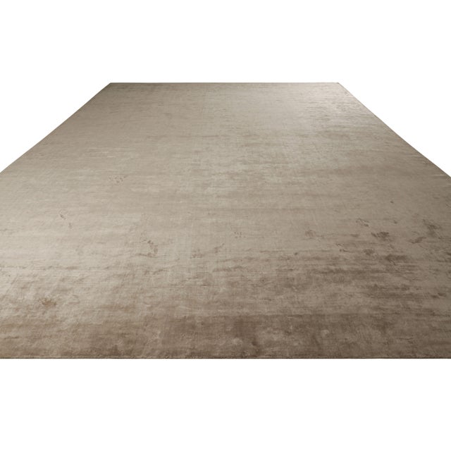 2010s Rug & Kilim’s Oversized Contemporary Textural Solid Rug in Beige Tones - 14x14 For Sale - Image 5 of 7